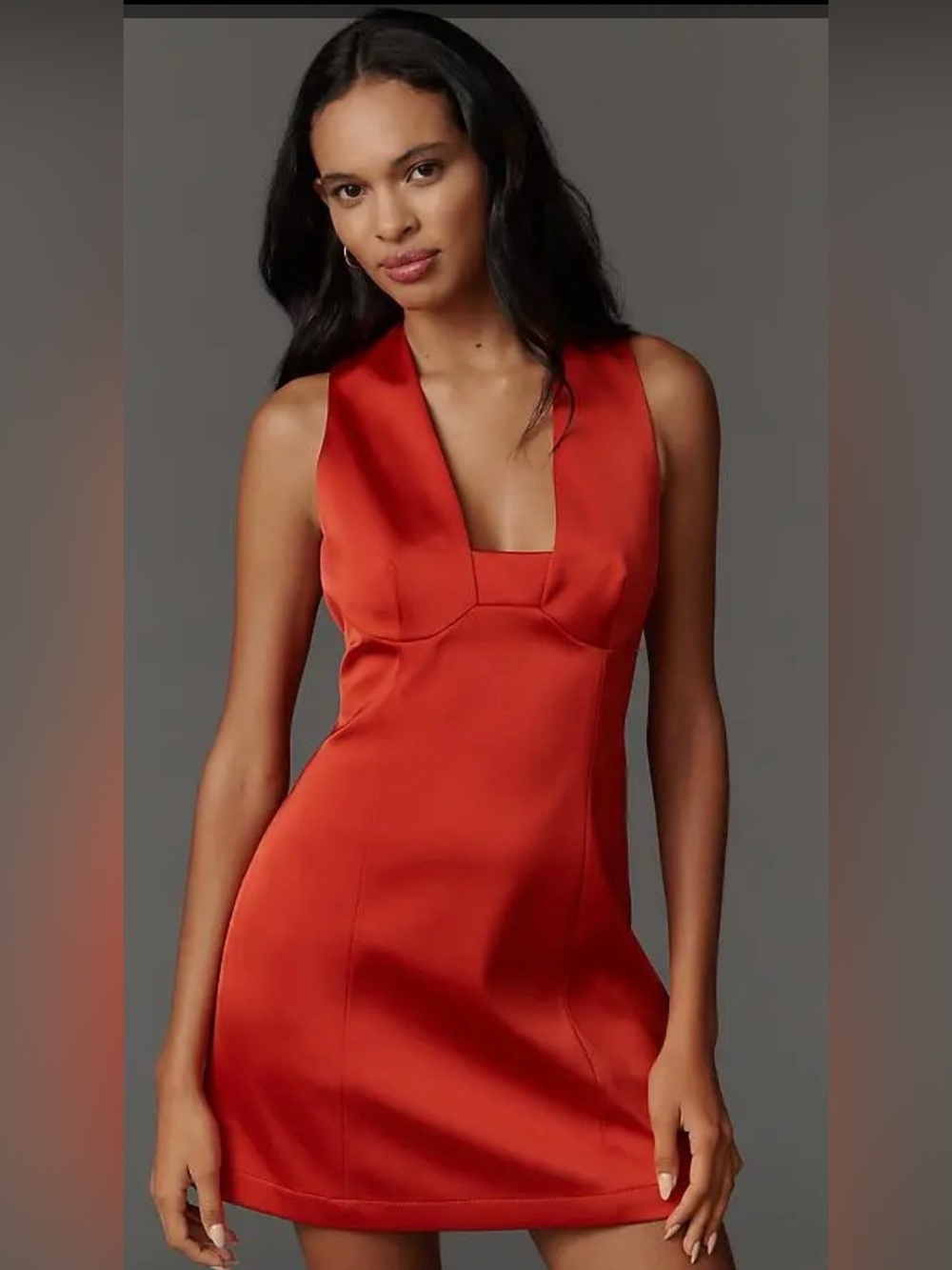 By Anthropologie Sleeveless Square-Neck Shift Mini Dress